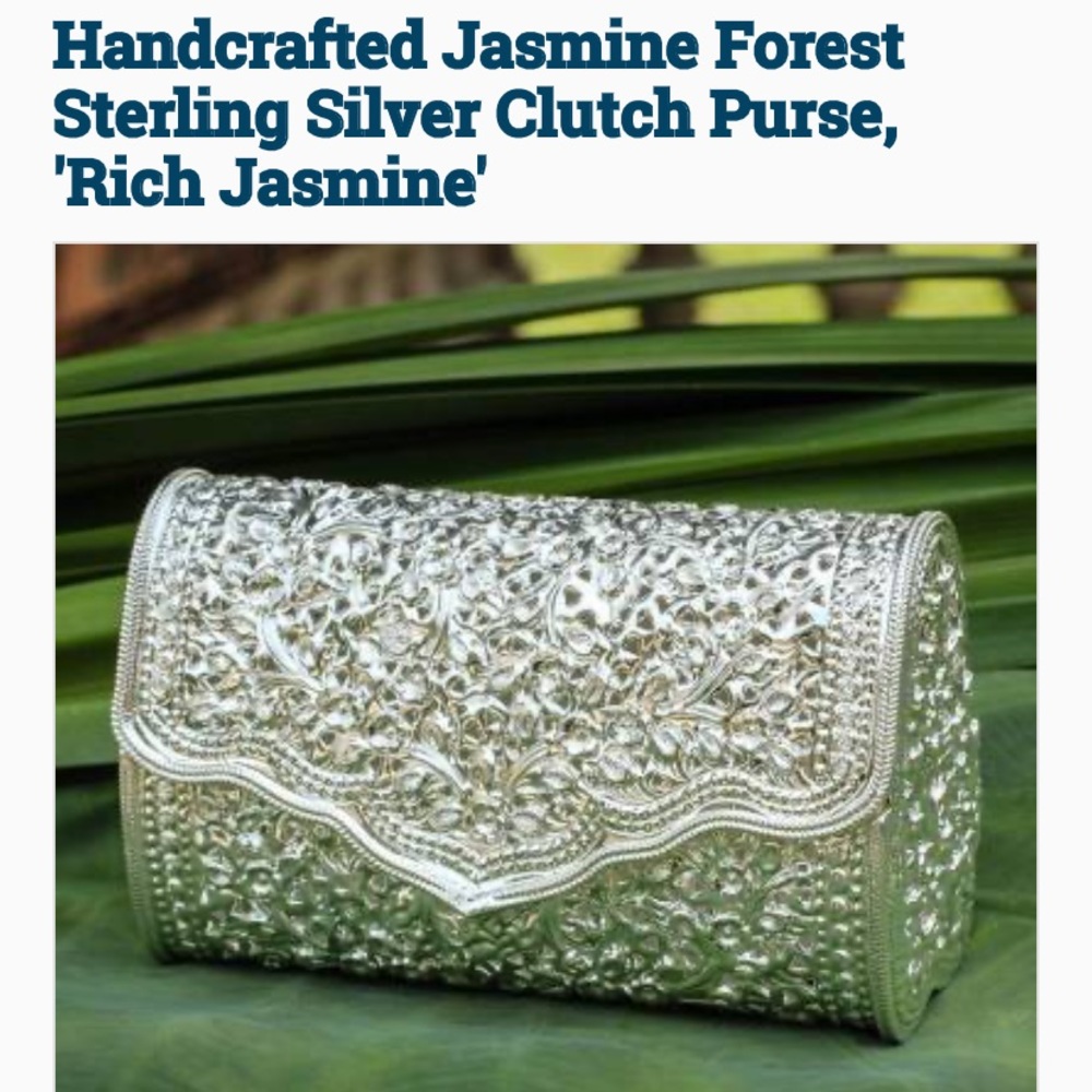 Hand Crafted Sterling Silver Clutch Purse w/ Strap